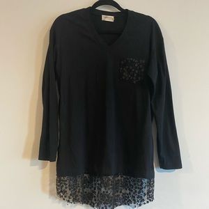 Preloved Shalene Lace and Cotton Tunic